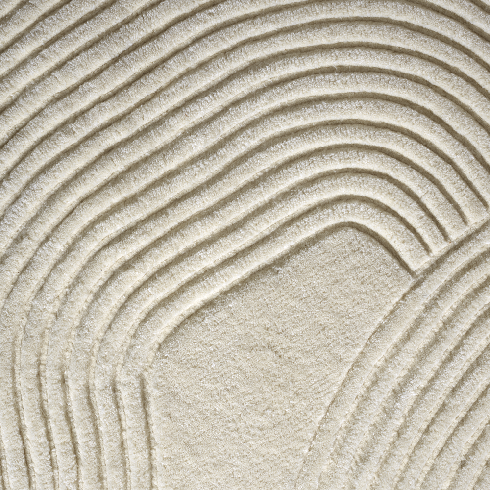 Cream ZEN ROUNDED Oval Rug