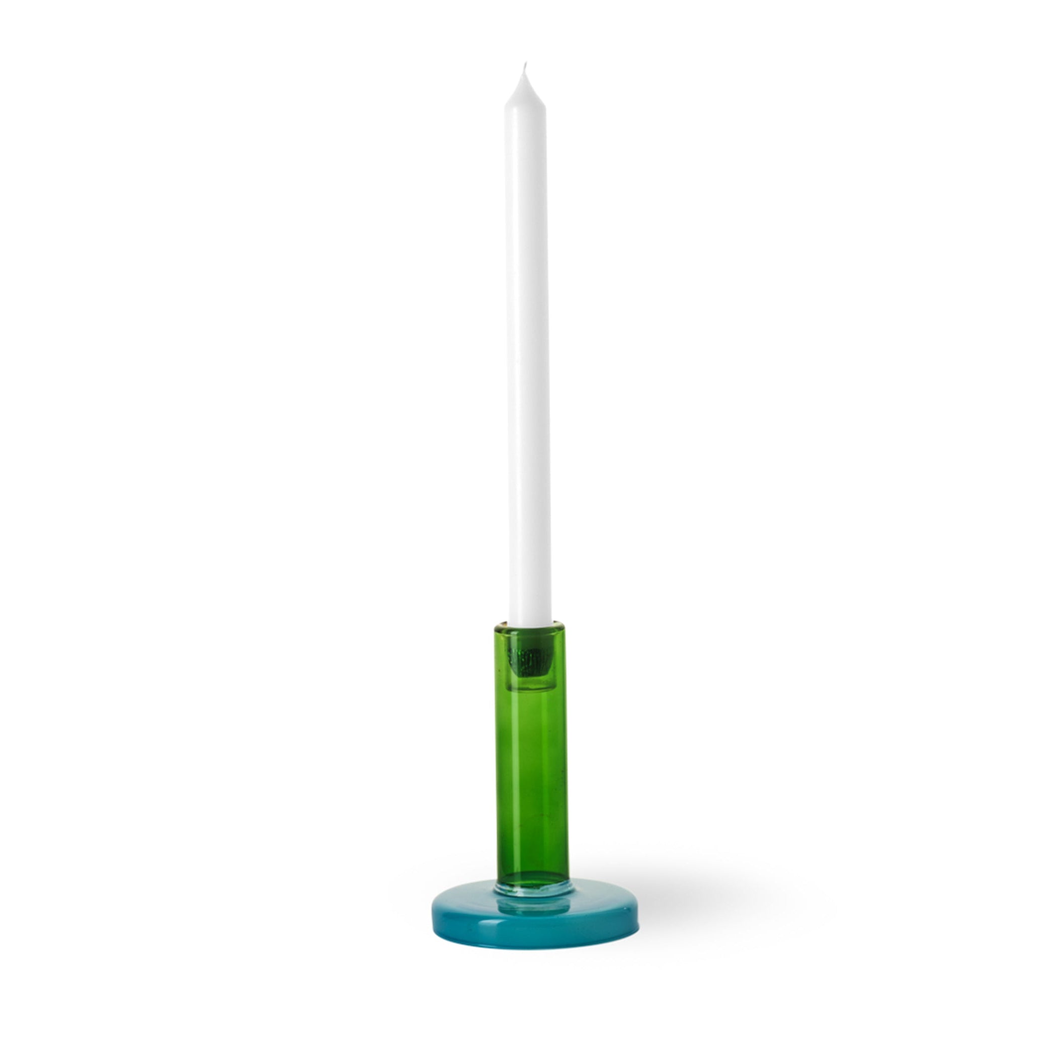 Green BOLE Candle Holder with Blue