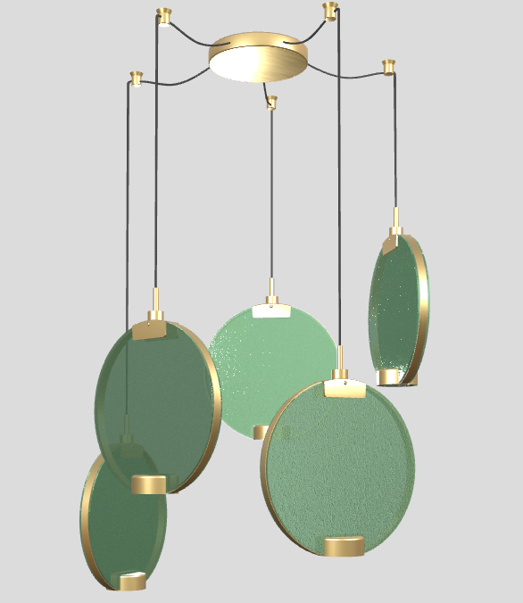 Hanglamp HORO S5 geborsteld messing