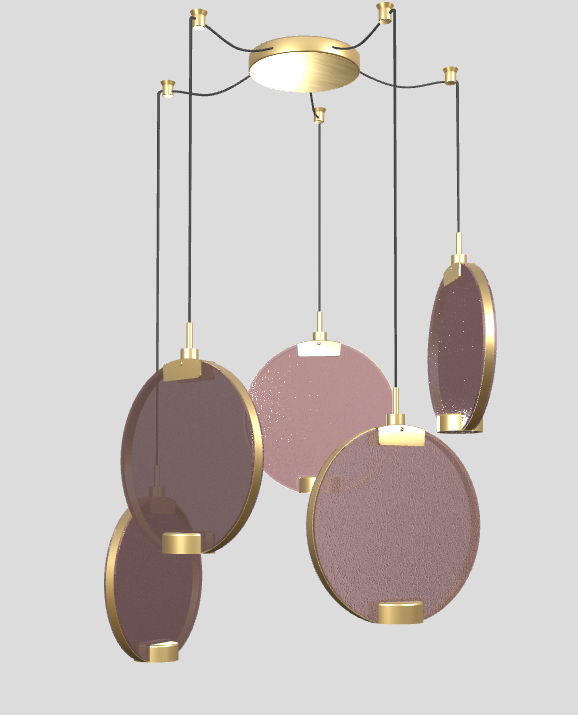 Hanglamp HORO S5 geborsteld messing