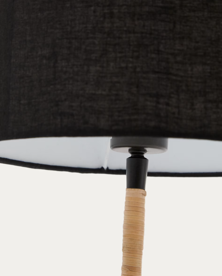 Lampa stołowa PINA czarny – plecionka