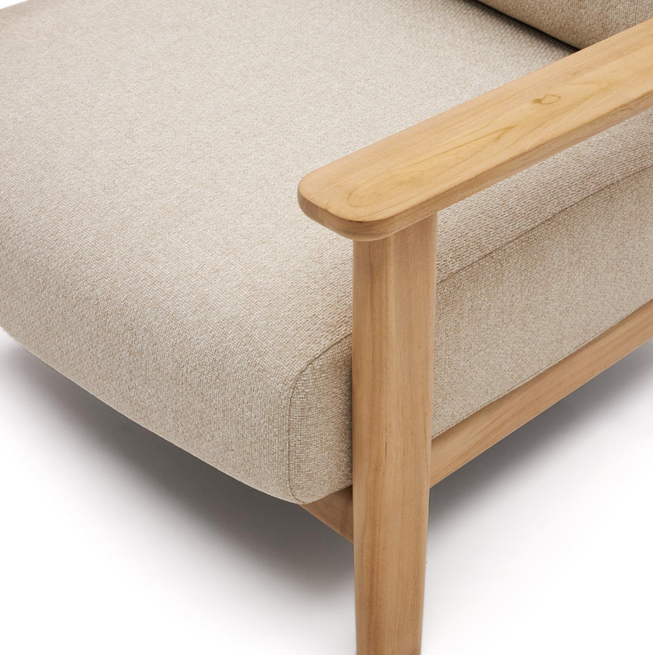 Beige TIRANT fauteuil met houten basis