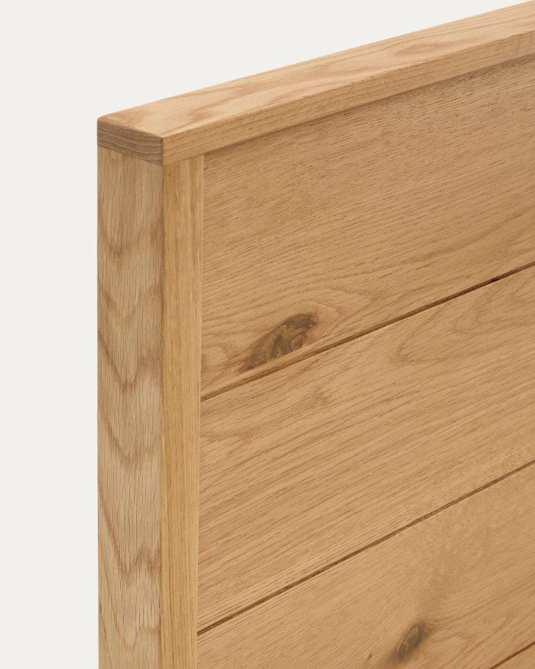 Łóżko ALGUEMA fornir dębowy do sypialni – styl minimalistyczny