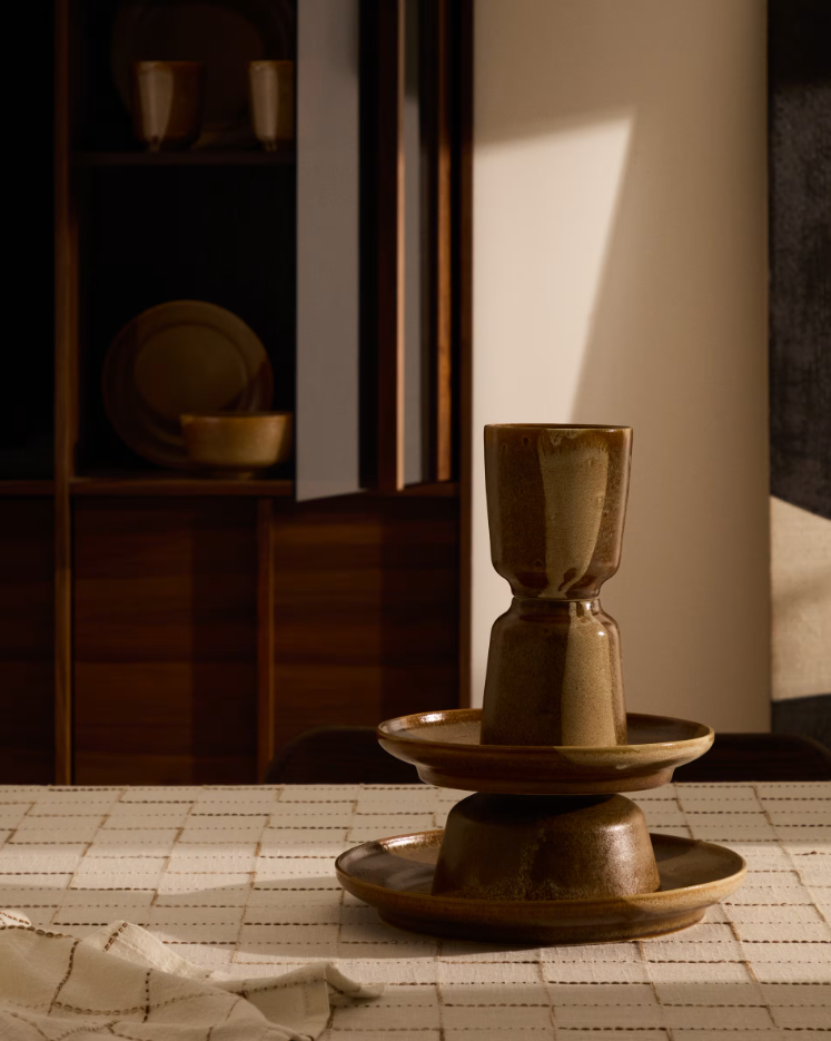 Nagoli bruine keramiek dessertbord