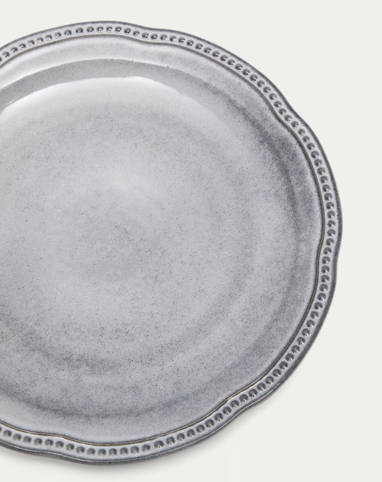 Platte schaal DOVEC blauwe keramiek