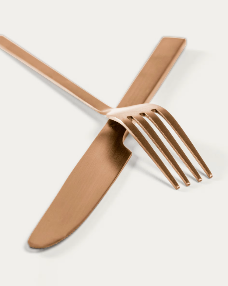 Bestekset KELDA koperkleurig