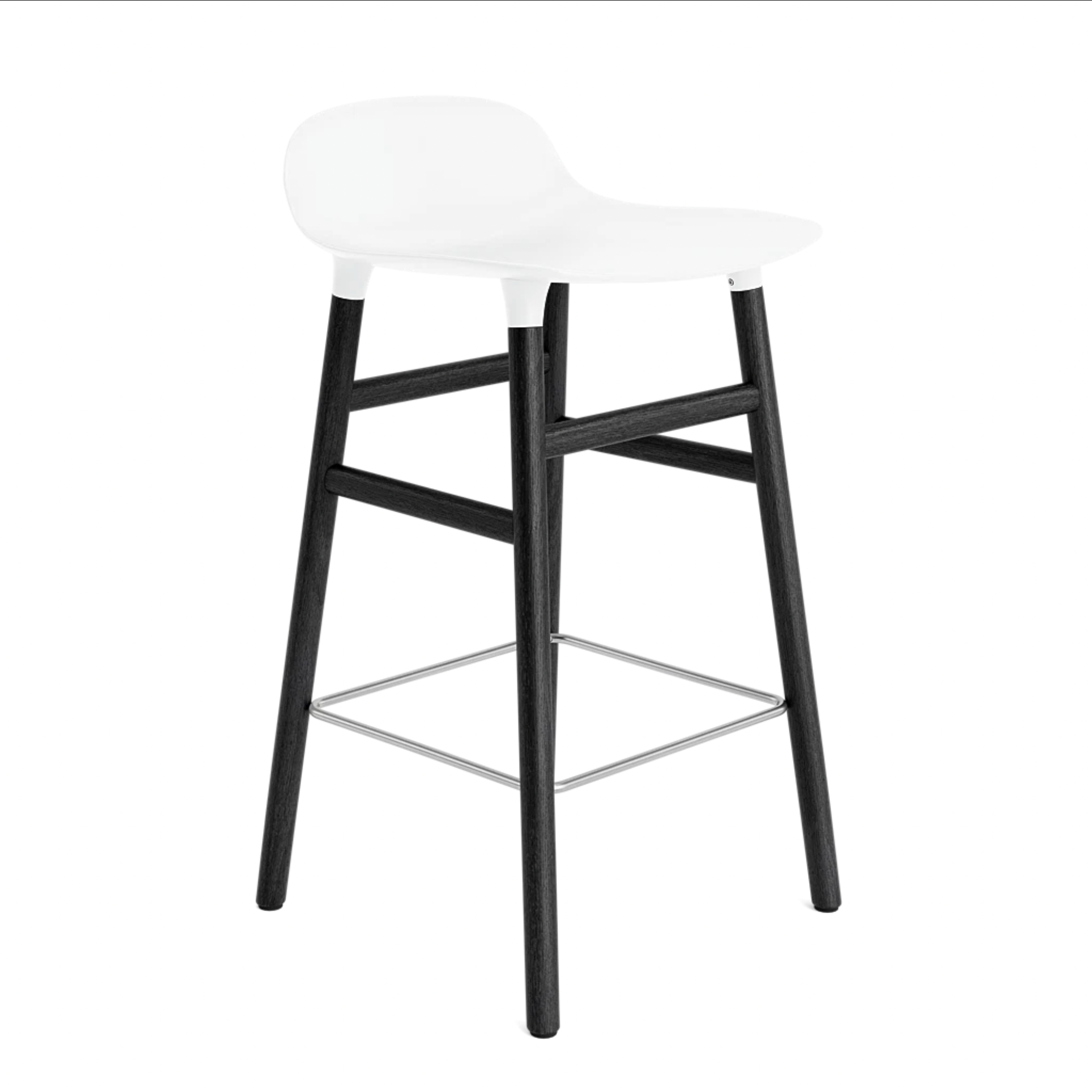 Hocker FORM wit met zwarte eiken basis