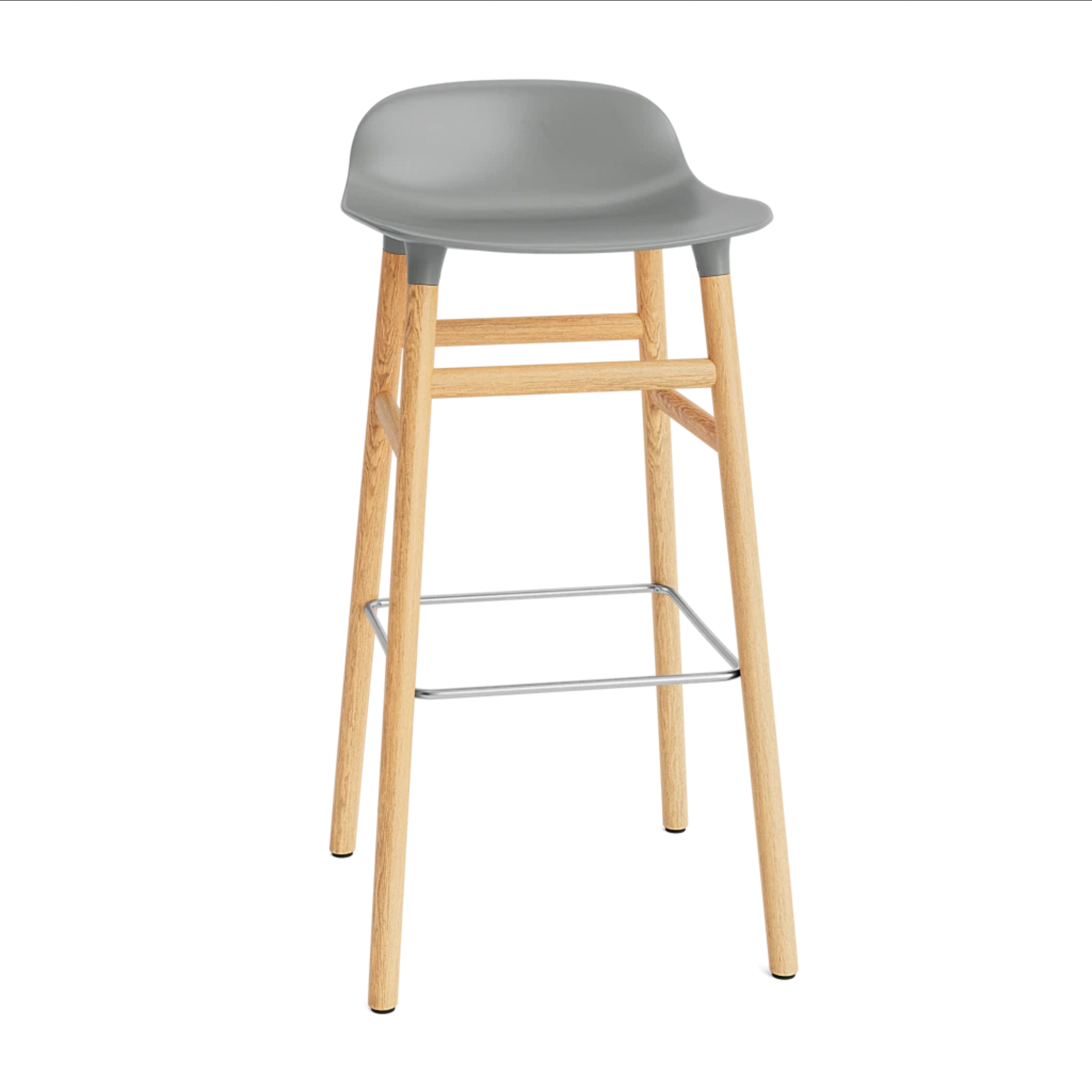 Hocker FORM grijs met eiken basis