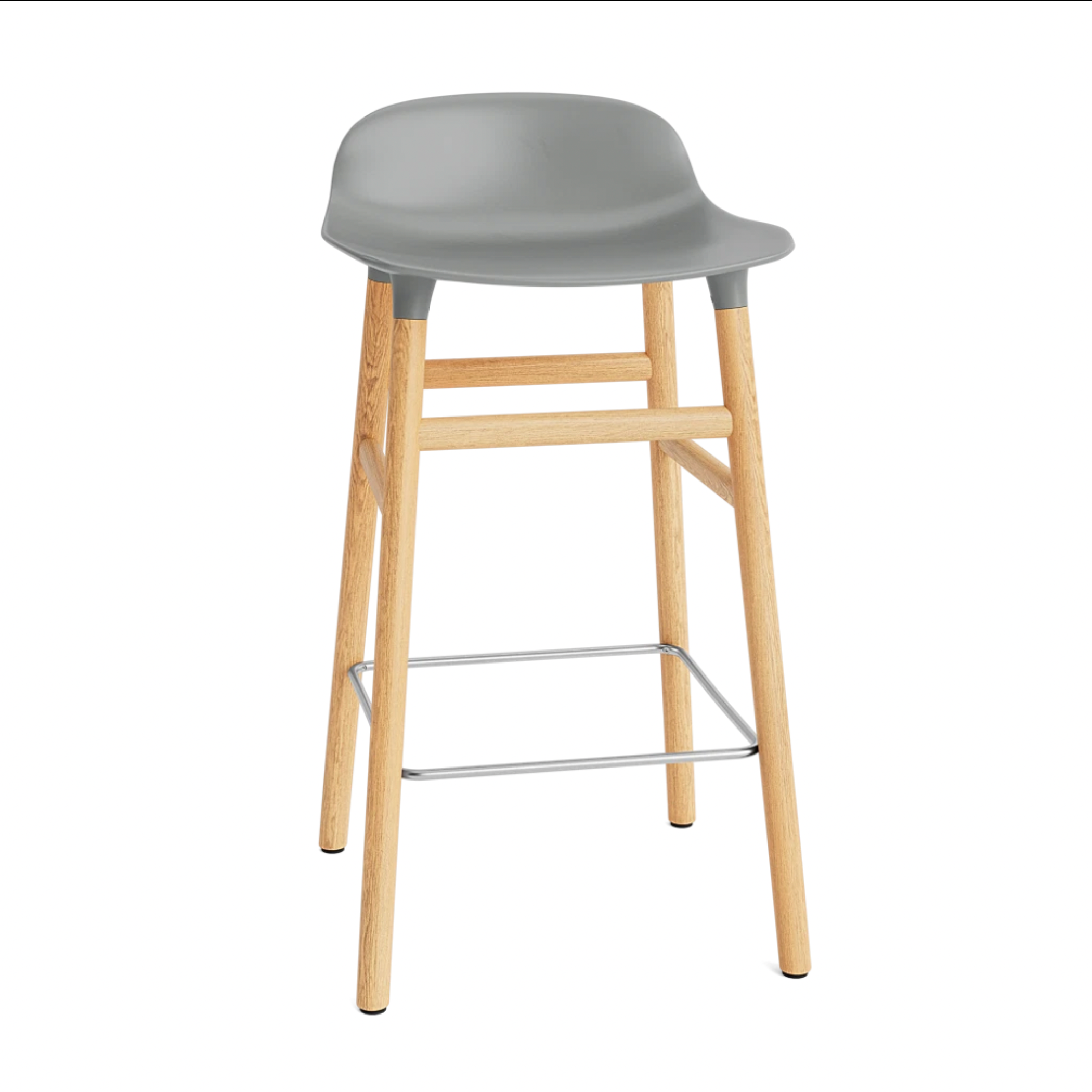 Hocker FORM grijs met eiken basis