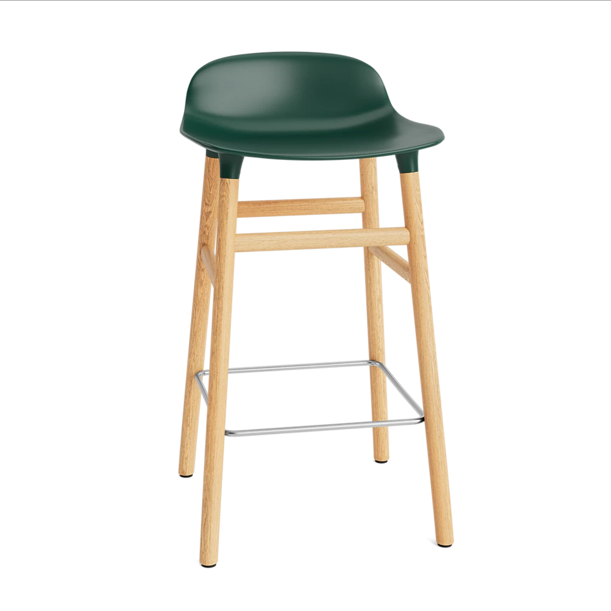 Hocker FORM groen met eiken basis