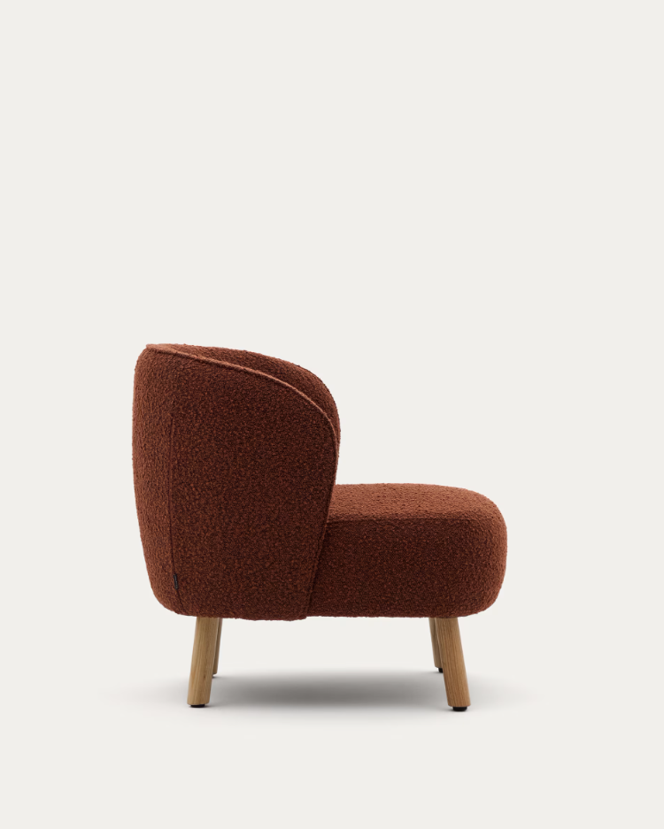 Fotel ULIT ceglany boucle do salonu – Kave Home