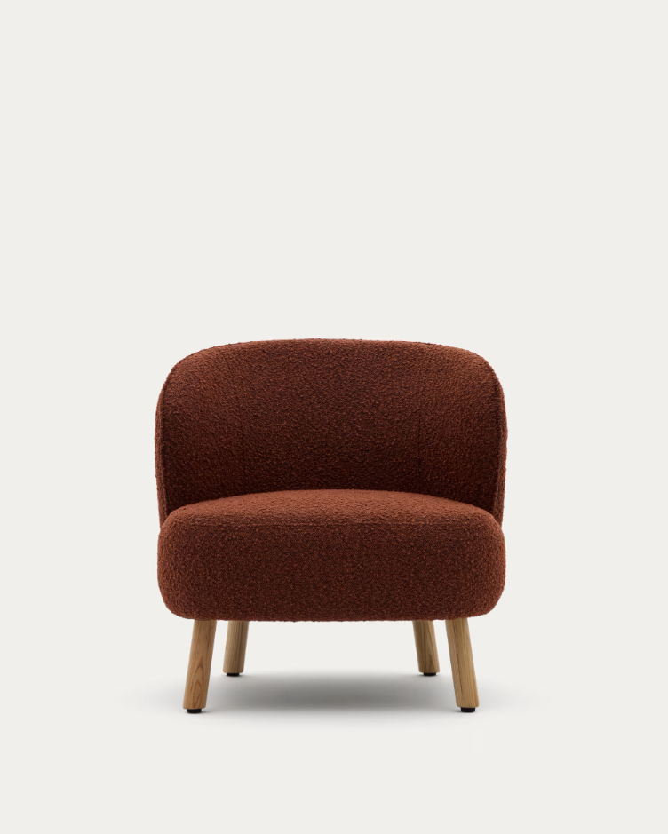 Fotel ULIT ceglany boucle – tkanina bouclé