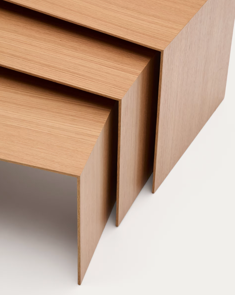 Satz von Seitentischen Litto Eichenfurnier