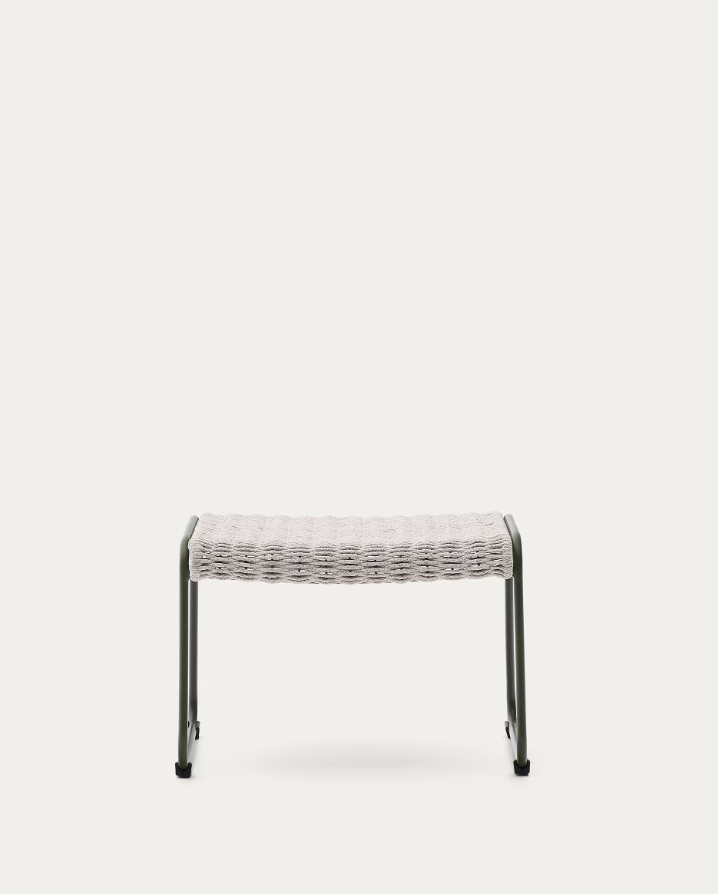 Buitenpoef MAURINA grijs met groene stalen basis