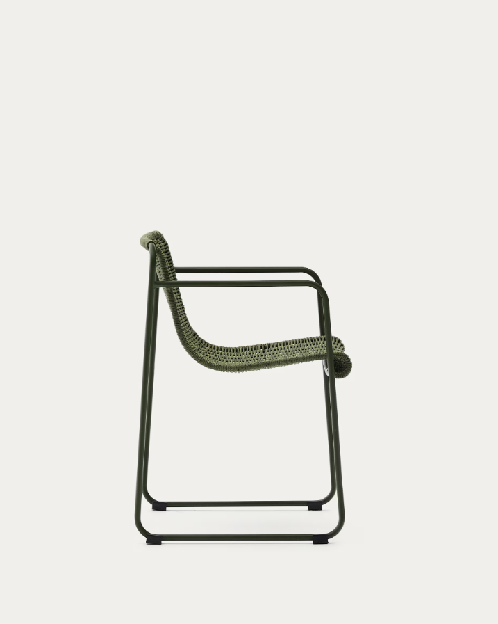 Buitenstoel MAURINA groen met groene stalen basis