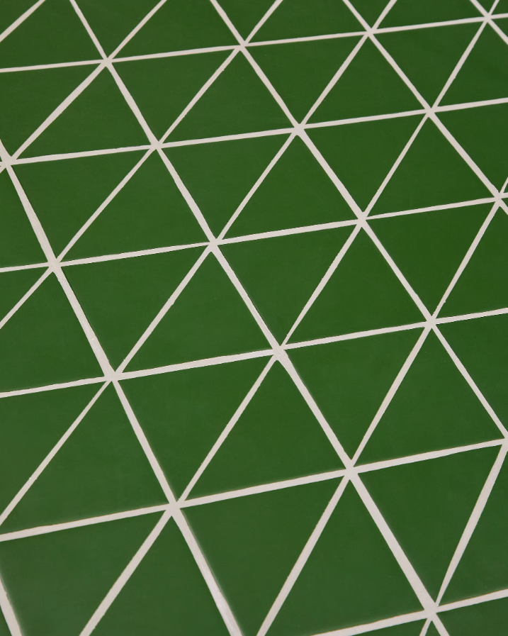 Buiten tafel MAURINA groen met groene stalen basis