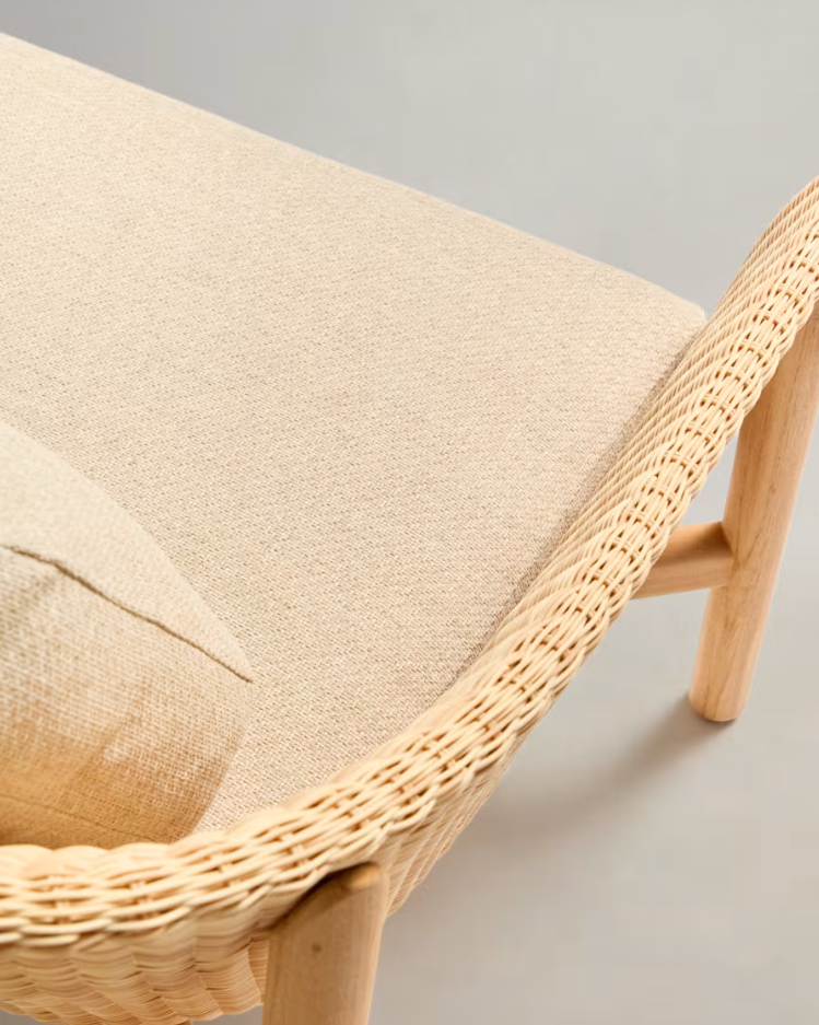 Außenstuhl GALEA aus Teakholz mit Rattansitz