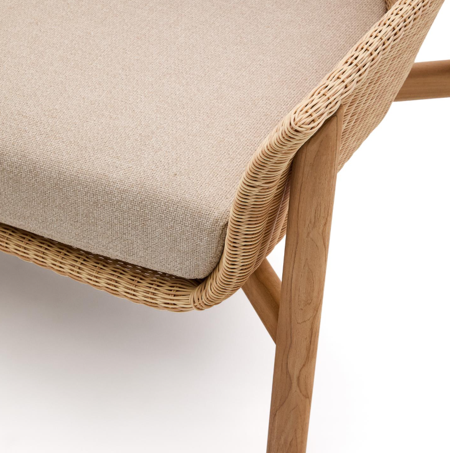 3-zits buitenbank GALEA van teakhout en riet