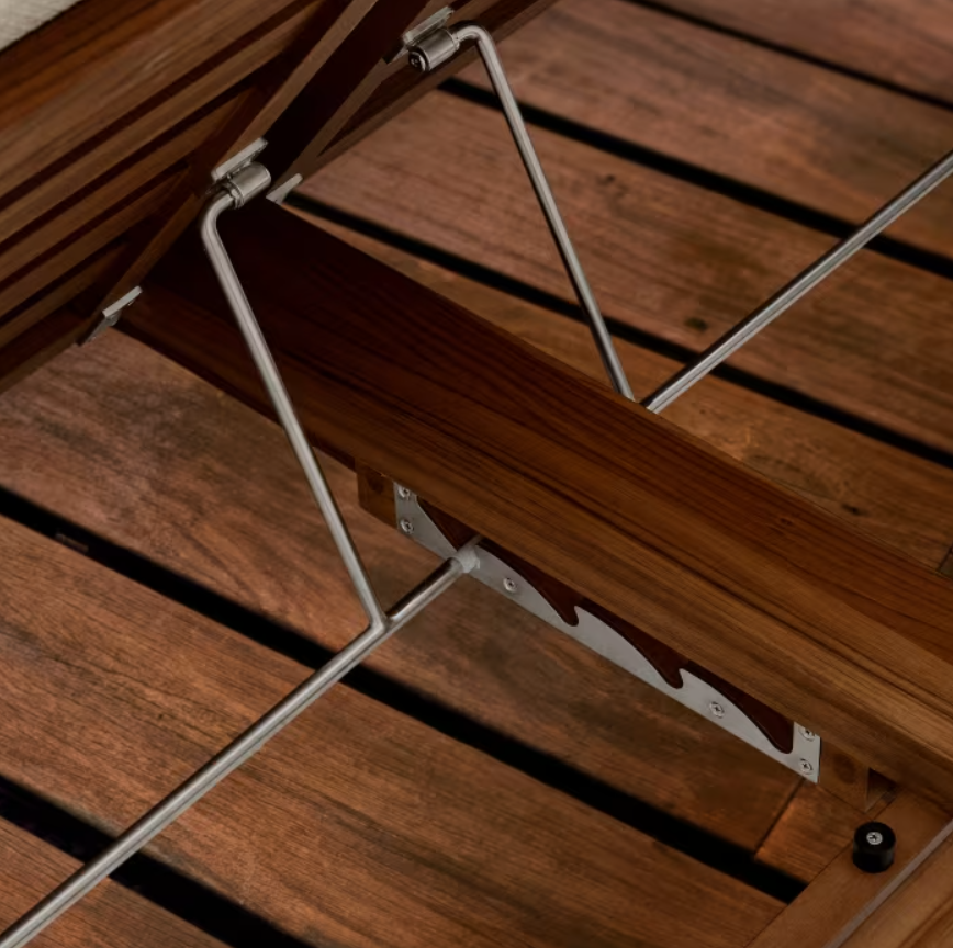 Dubbele ligstoel TURQUETA van teakhout