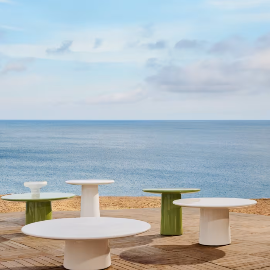 Witte cementen salontafel ALBANELLA