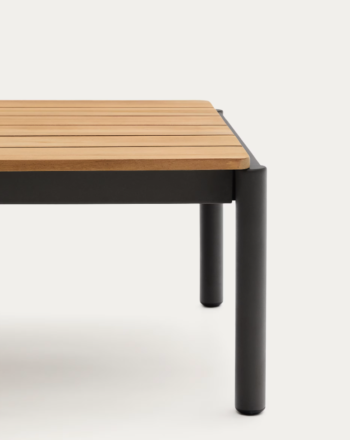 Buiten koffie tafel SORELLS teakhout met grijze basis