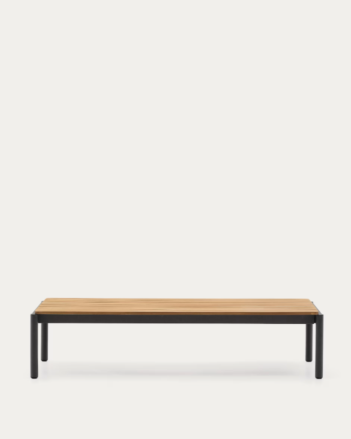 Buiten koffie tafel SORELLS teakhout met grijze basis