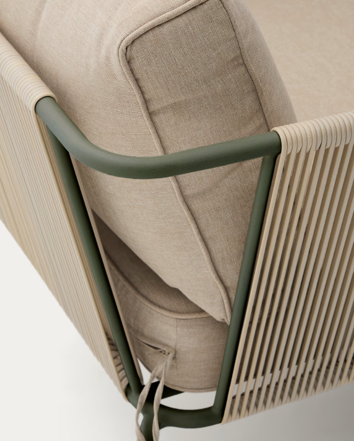 Buitenstoel ZIVIA linnen écru met stalen basis