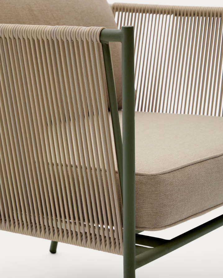 Buitenstoel ZIVIA linnen écru met stalen basis