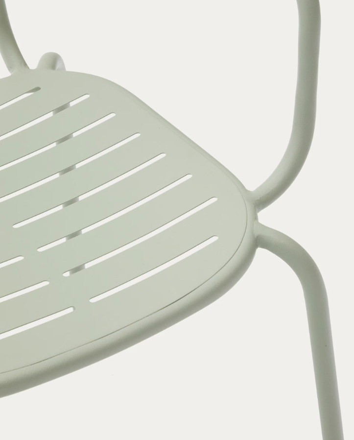 Garden chair with armrests Brai Olive Steel