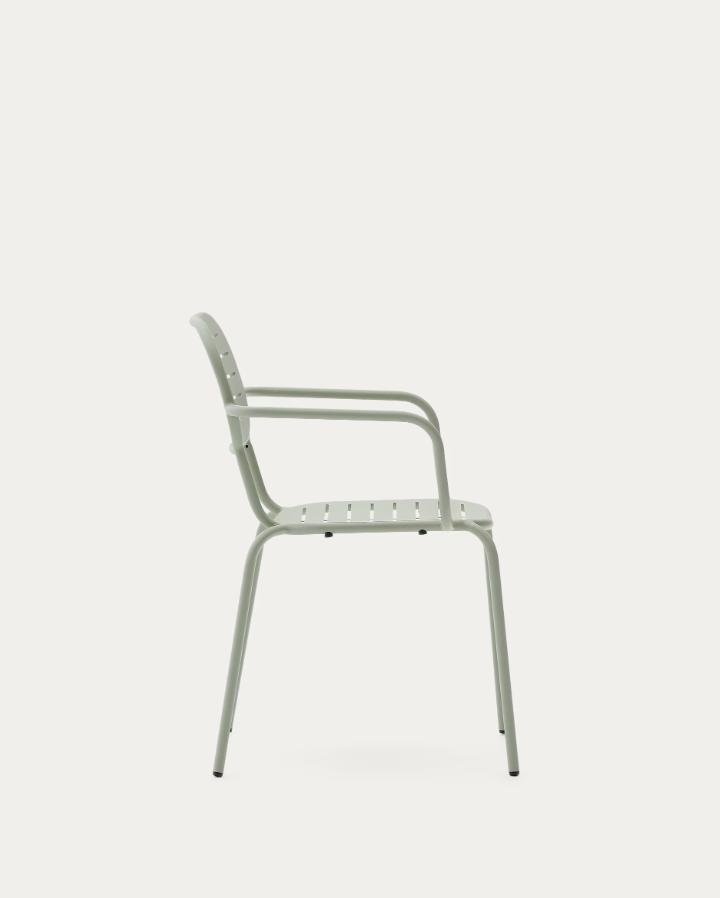 Garden chair with armrests Brai Olive Steel