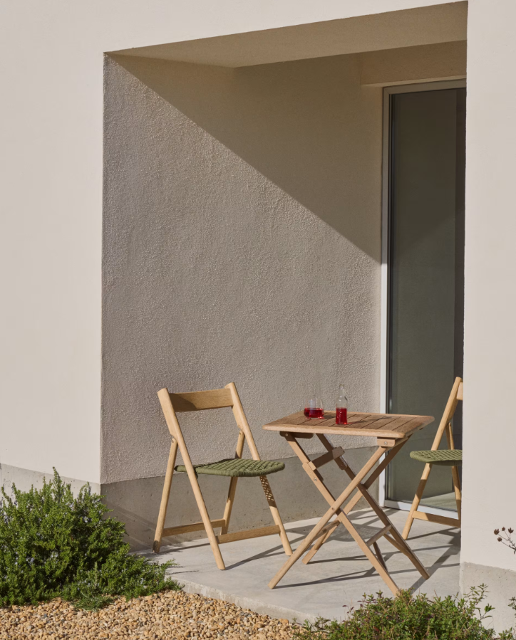 DANDARA Folding Table in Light Acacia Wood