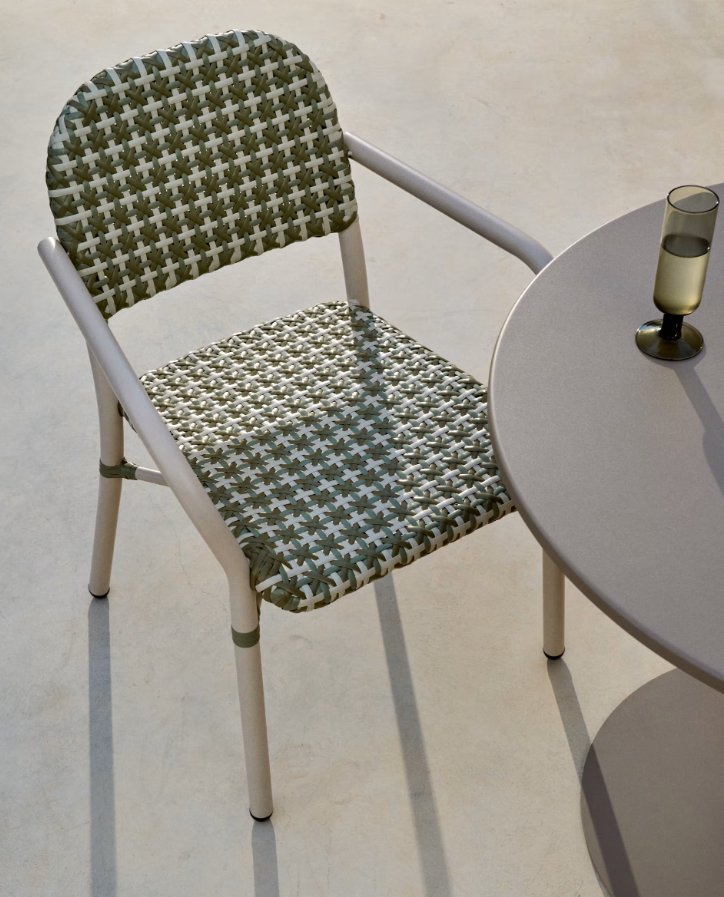Krzesło ogrodowe TUCCIA rattan z aluminiową podstawą na taras i do ogrodu