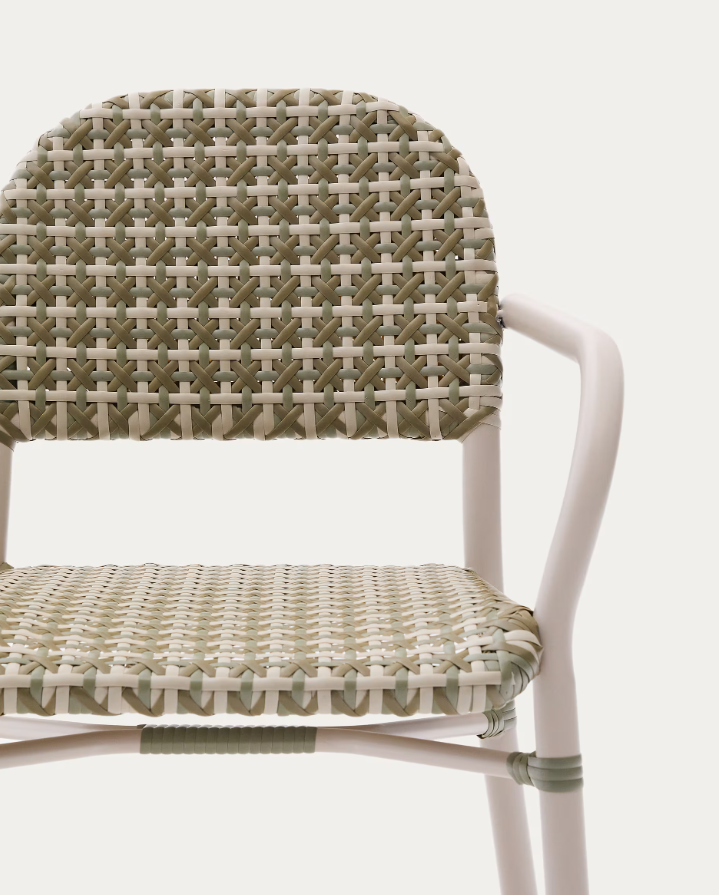 Krzesło ogrodowe TUCCIA rattan z aluminiową podstawą – plecionka, Kave Home
