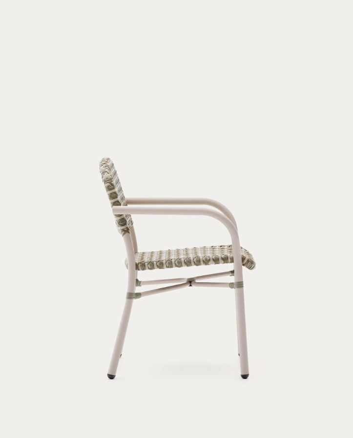Krzesło ogrodowe TUCCIA rattan z aluminiową podstawą – plecionka