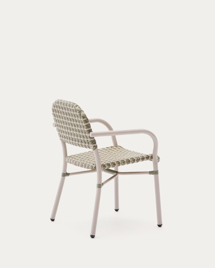 Krzesło ogrodowe TUCCIA rattan z aluminiową podstawą – styl nowoczesny