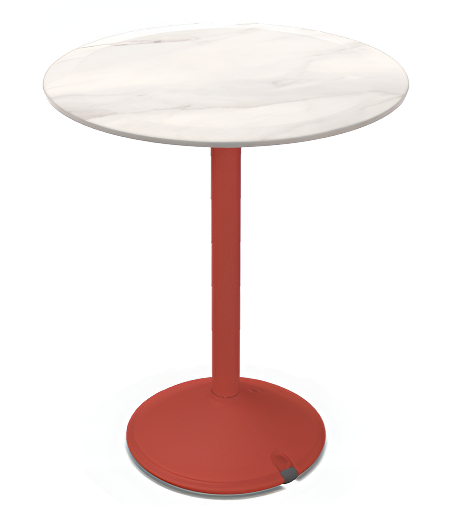 Ronde tafel BRUT met rode basis