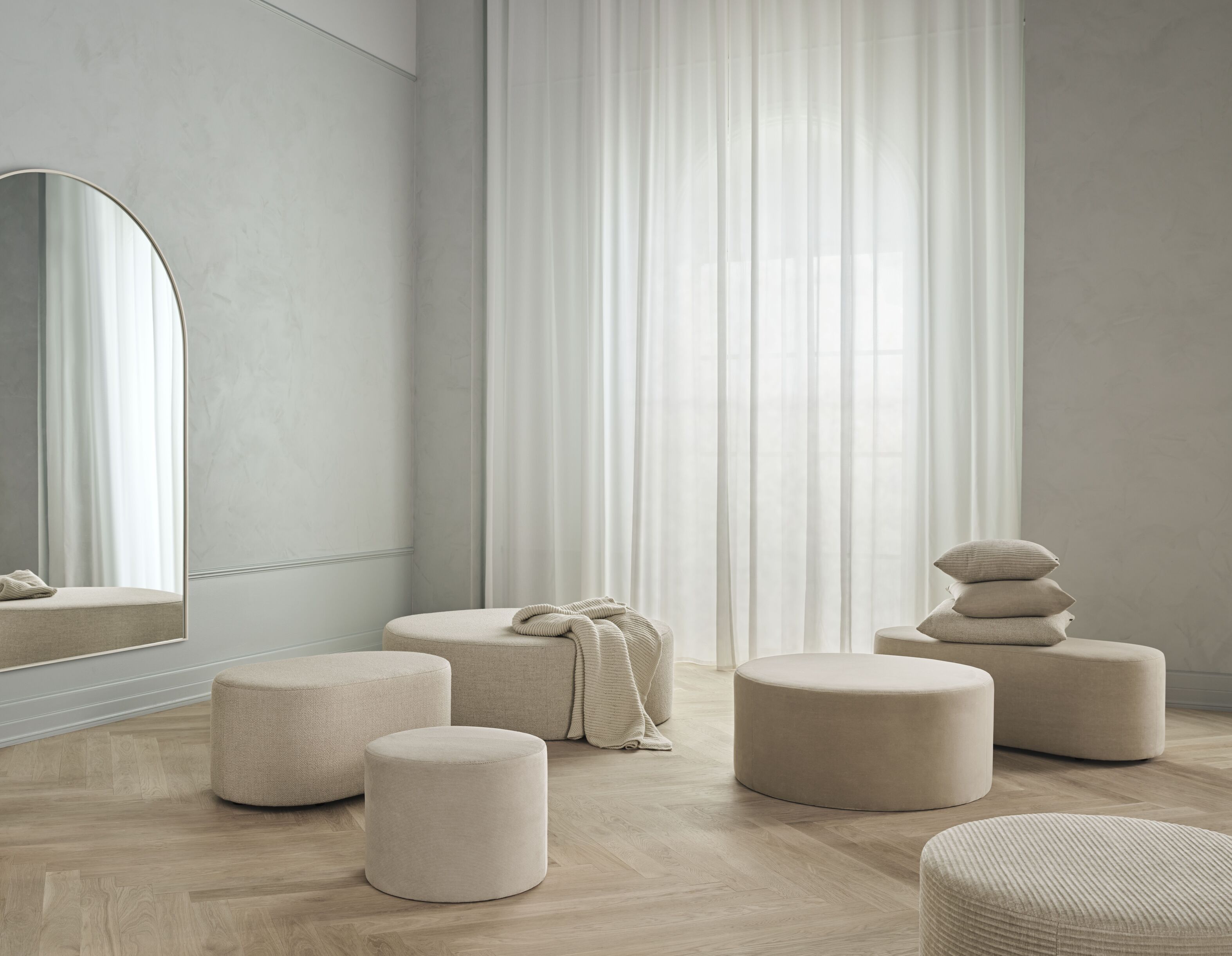 Lustro RIPPLE met grijze lijst