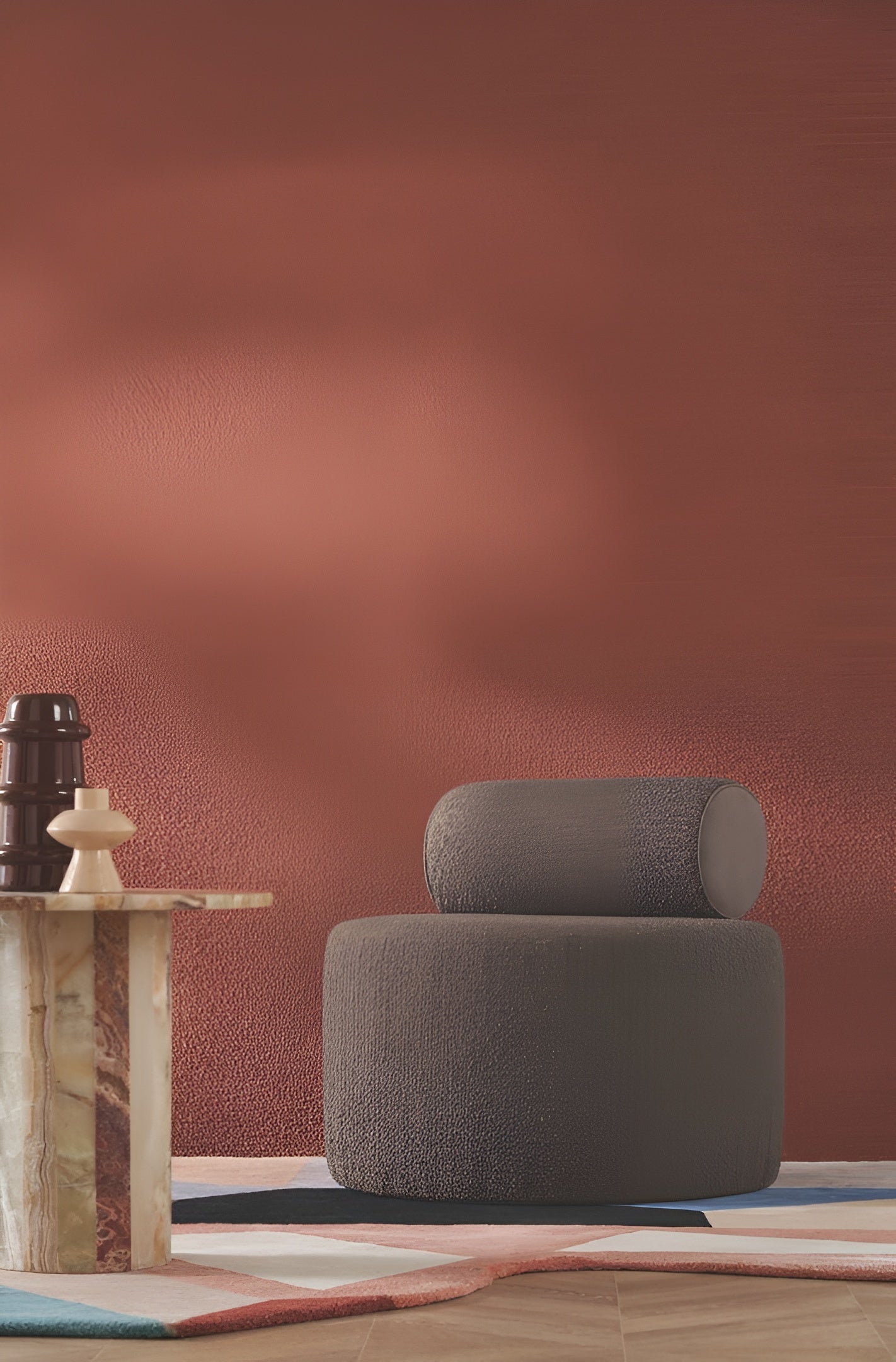 Structuurtextielbehang boucle ETREINTE - MOSTERD