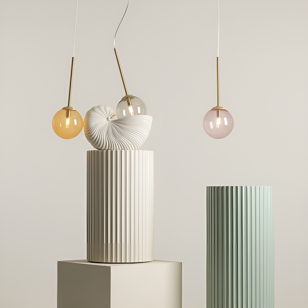 Hanglamp BOSSO TRIO kleurrijk glas