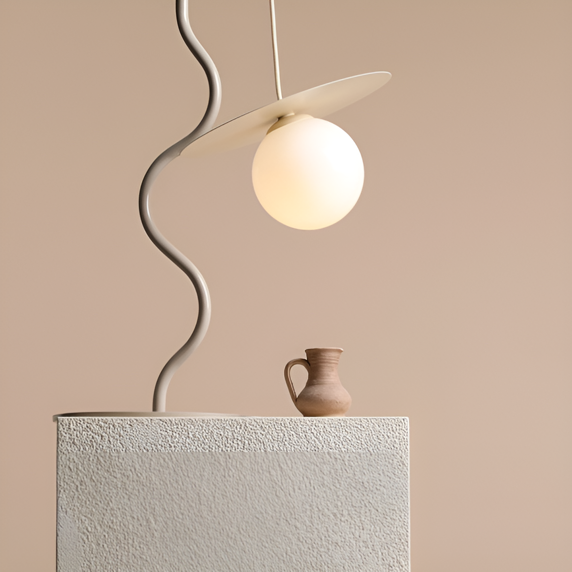 Lampa wisząca LOOP kremowy – plecionka