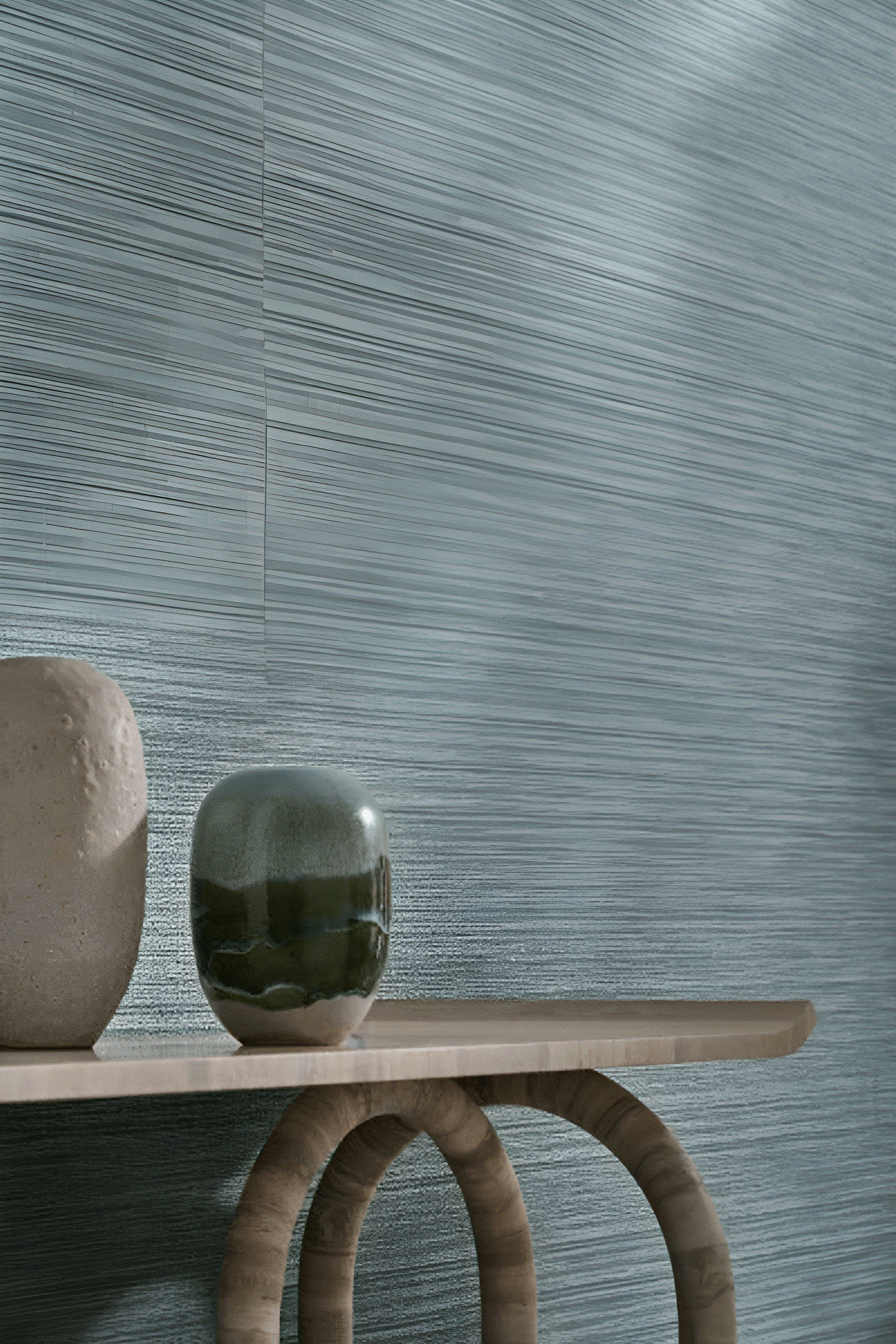 Structuurtextielbehang dat canvas imiteert VENIZIA - PIERRE BLEUE blauw met grijs