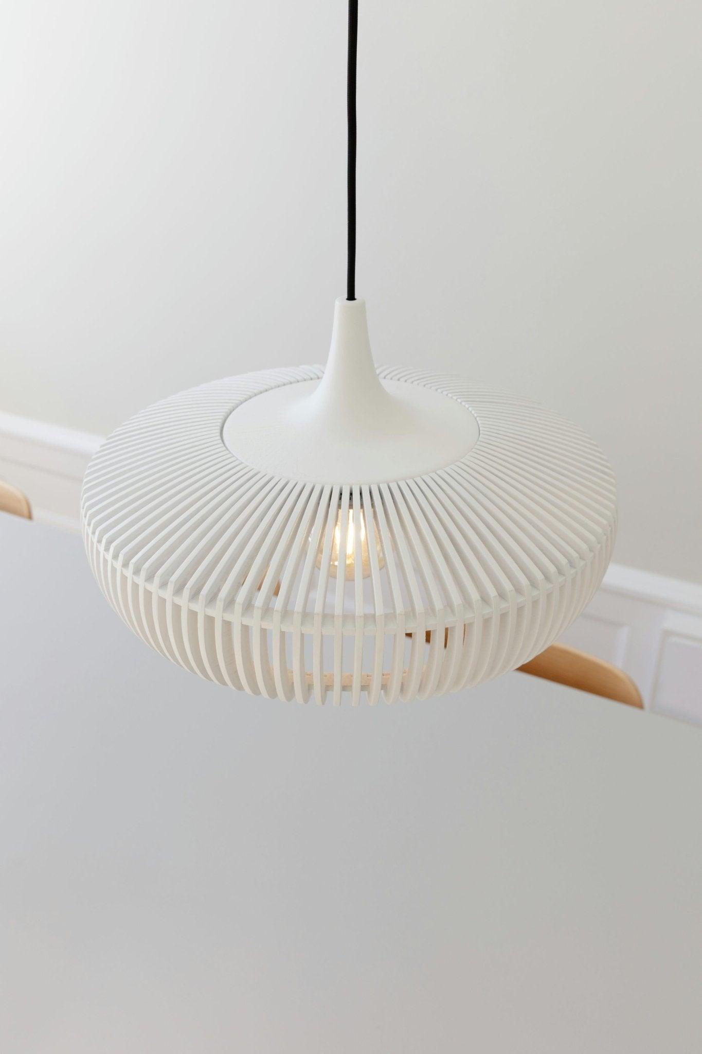 Abażur CLAVA DINE WOOD biały – drewno dębowe, Umage