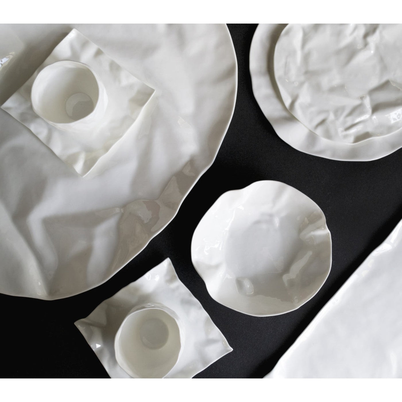 Set van kommen ADELAIDE witte keramiek