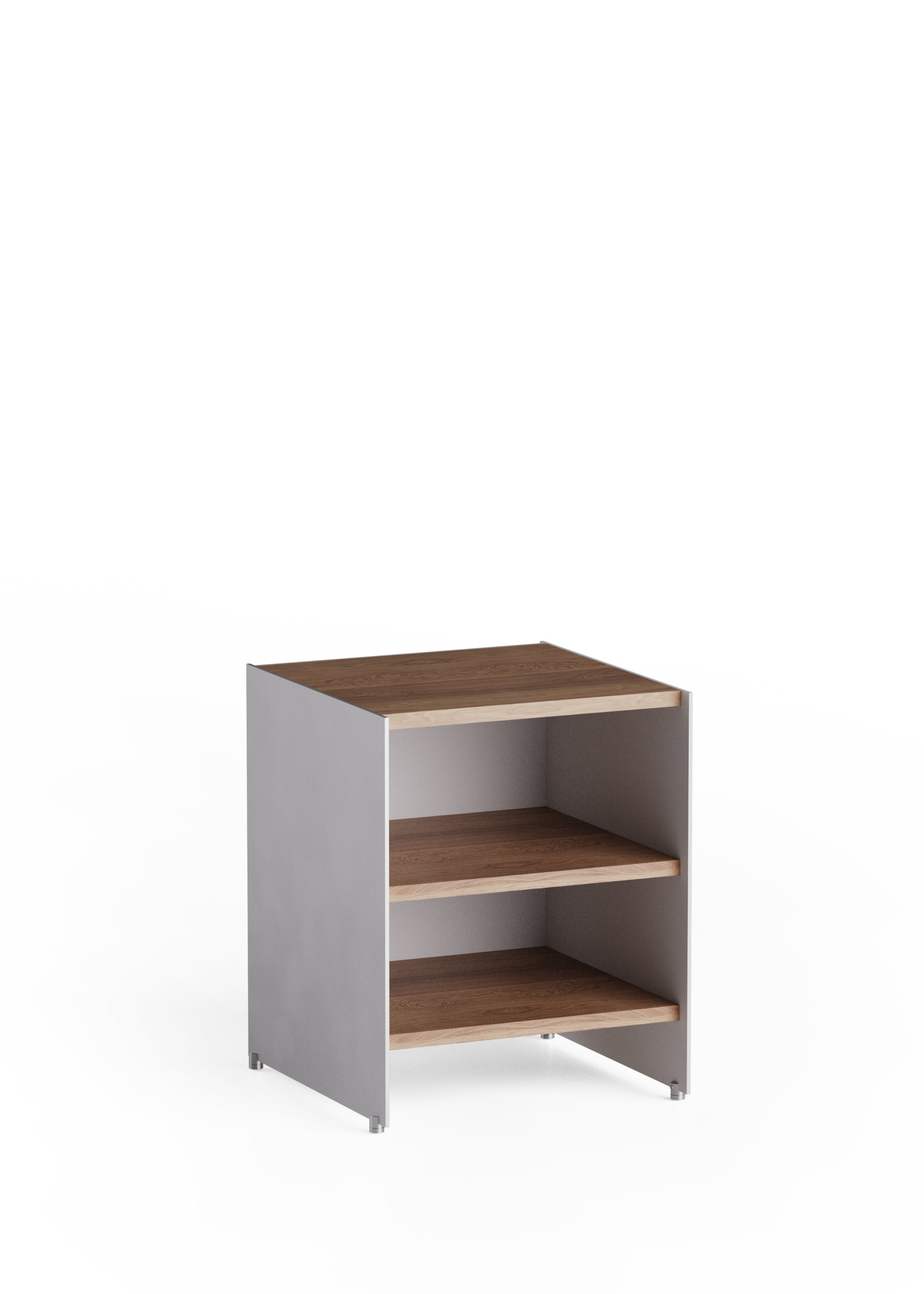 Schrank ALOOX 40 aus Eichenholz mit Aluminiumoberfläche