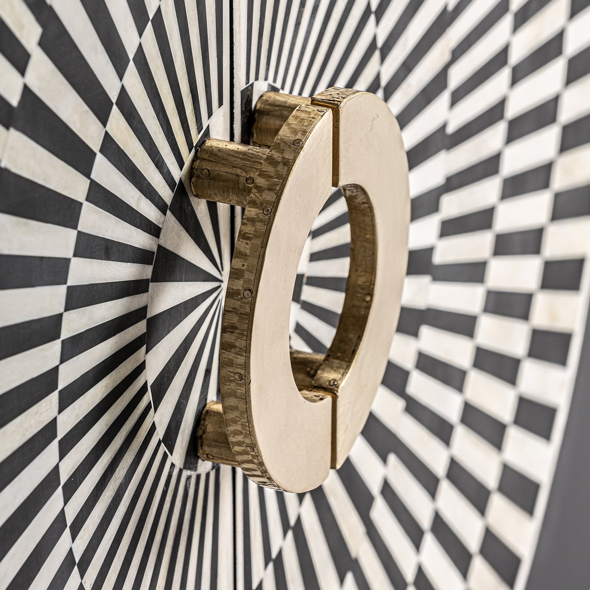 Dressoir GATSBY zwart met witte en gouden afwerking