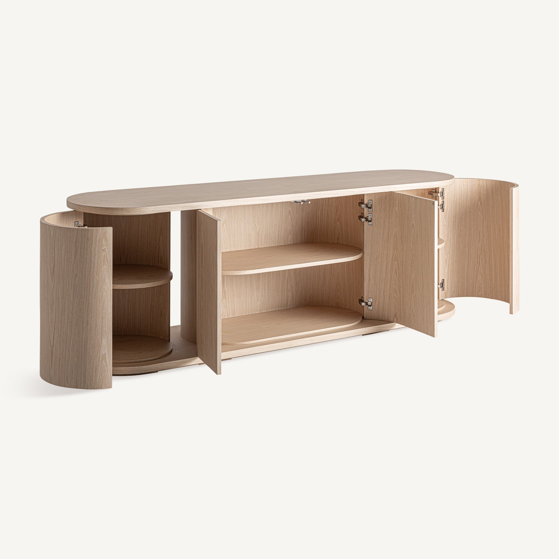 Komoda KHARJ drewno dębowe do salonu – styl art déco