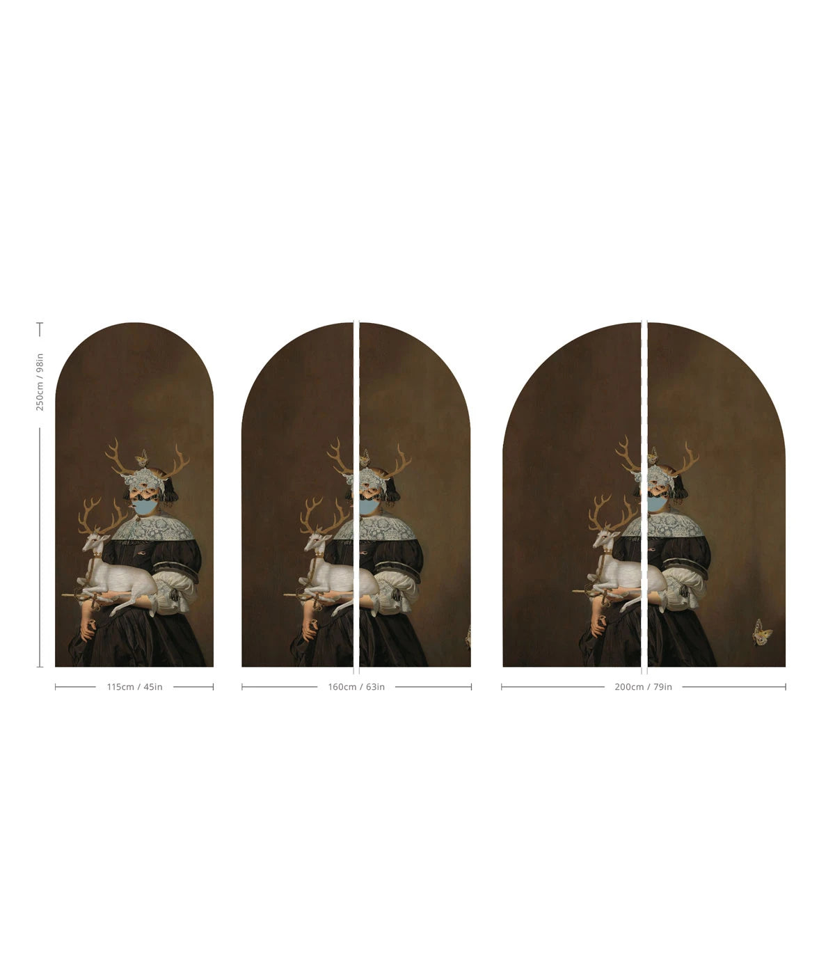 Vliesbehang in boogvorm LADY OF THE STAG bruin