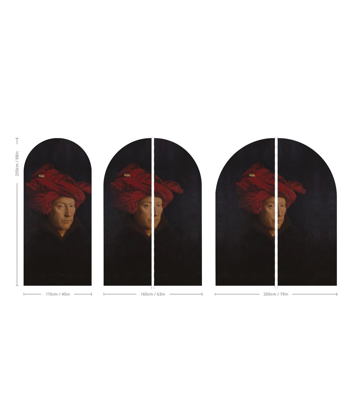 Vliesbehang in boogvorm VAN EYCK marineblauw