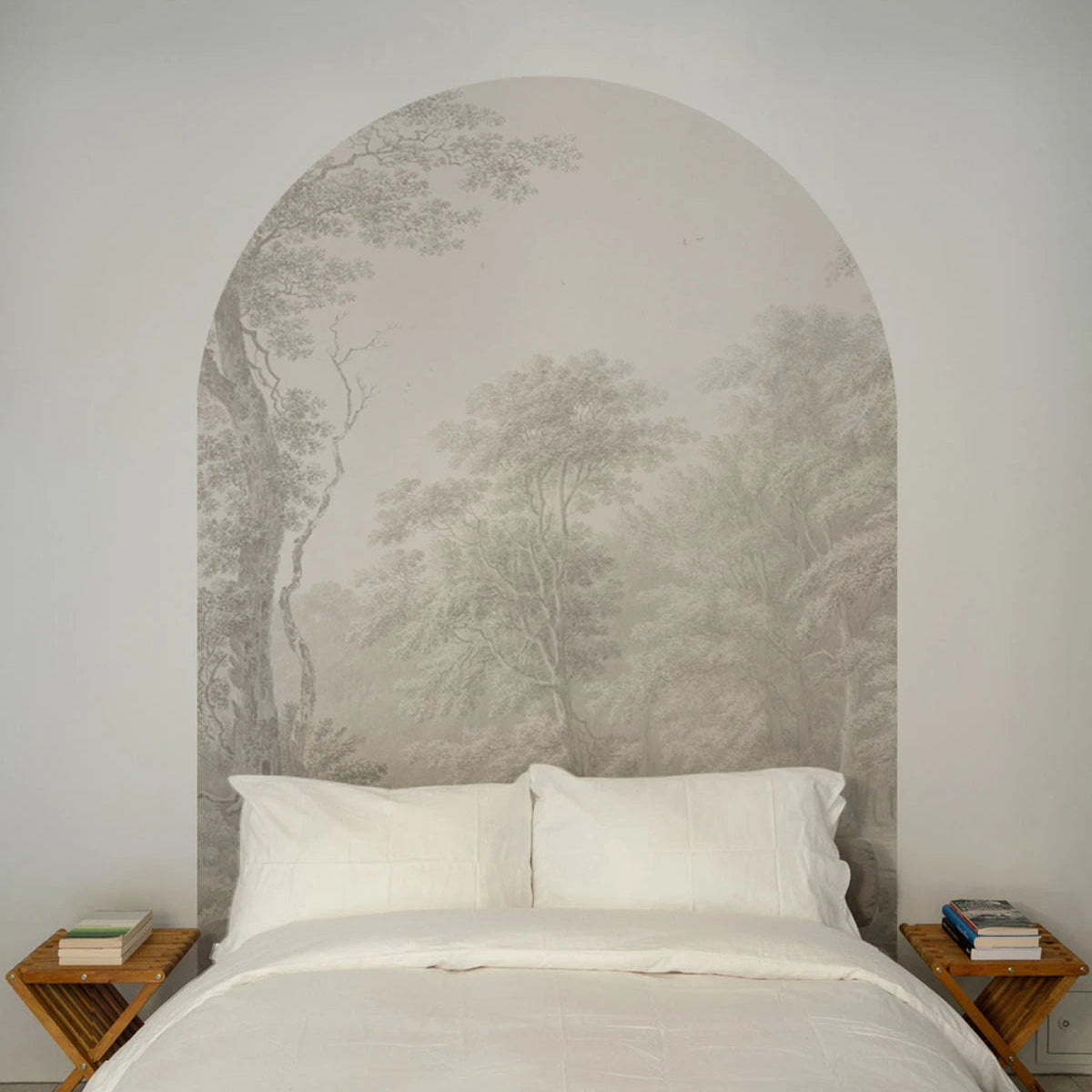 Vliesbehang in boogvorm WATERCOLOR GROVE beige