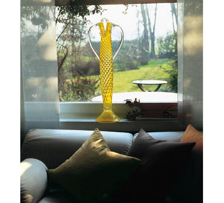 Vase ARGENCOURT gelb geblasenes Glas